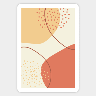 Abstract Organic Shapes Yellow Ochre, Terra Cotta and Cream Sticker